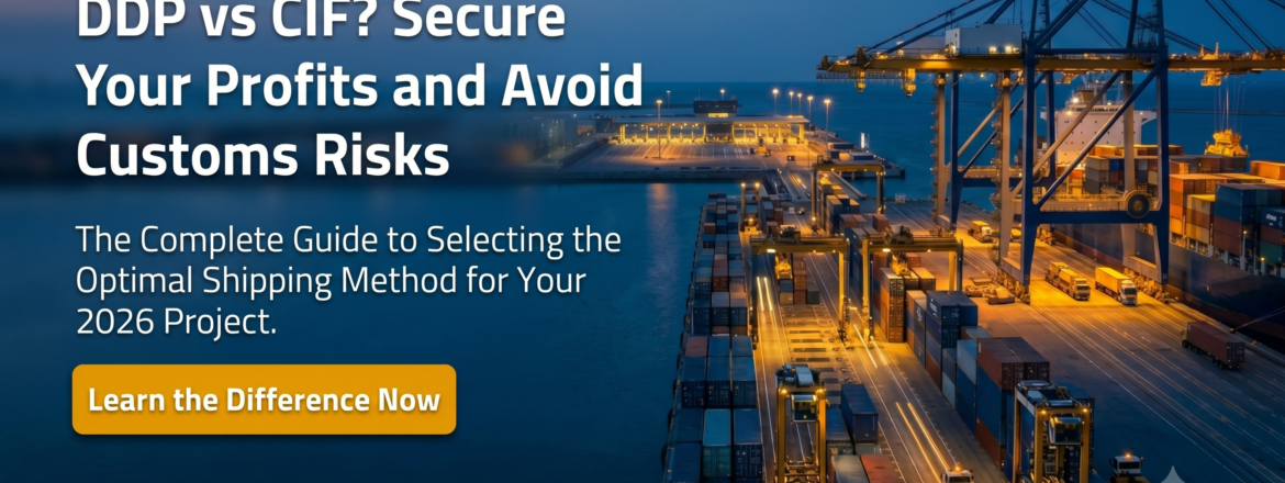 An illustration comparing DDP and CIF shipping terms to secure profits and avoid customs risks with ElNgoom Egypt.